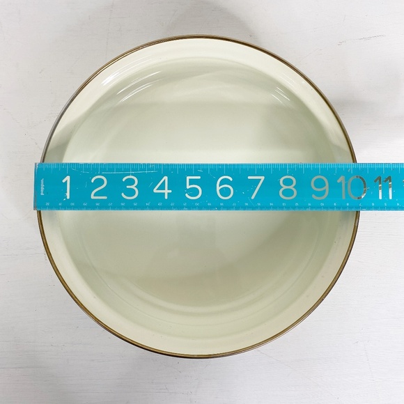 Vintage Enamelware Floral Frying Pan Brass Handle 10" - Picture 16 of 16